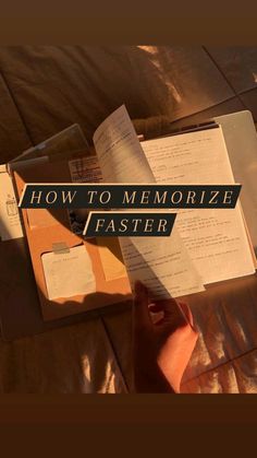 someone is reading a book with the words how to memoize faster on top of it