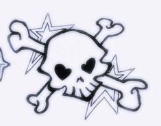 two skull and crossbones with stars on them