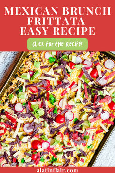 mexican brunch frittata recipe with text overlay that reads, click for the recipe