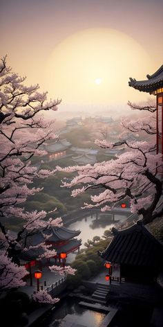 Japanese Wallpaper Iphone, Look Wallpaper, Iphone Wallpaper Aesthetic, Wallpaper Estetika, Cherry Blossom Trees, Wallpaper Iphone Wallpaper, Cool Anime Backgrounds