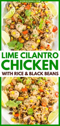 lime cilantro chicken with rice and black beans