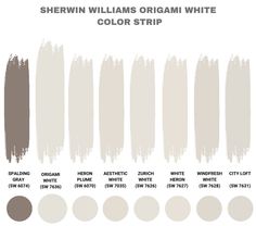 the color scheme for sherylin williams origami white and other neutrals