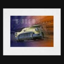 an old yellow car is shown in this artistic photo with the word buick on it