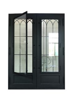 Beautiful iron front entry door! You need one to decorate your house. Affordable price and good quality! The custom handcrafted iron wrought door makes your dream home come true! Black Iron Door, Iron Double Door, Entry Door Styles, Wrought Iron Entry Doors, Double Front Entry Doors, Wrought Iron Front Door, Front Entry Door, Double Doors Exterior, Iron Front Door