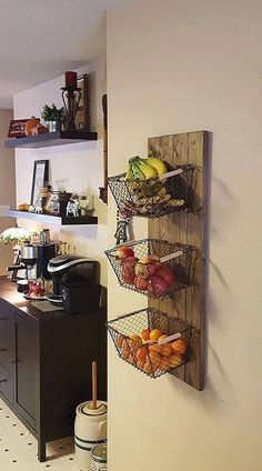 the kitchen is clean and ready to be used as a coffee bar or breakfast bar