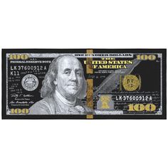 an american one dollar bill with the image of george washington in gold and black on it