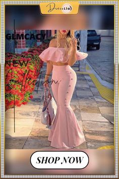 Women Two Piece Outfits Off Shoulder Ruffle Crop Topsand Flare Pants 2 Piece Set Summer Club Party Festival Set Shop Outfits, Summer Club, Two Piece Outfits, Ruffle Crop Top, Club Parties, Party Festival, Club Party, Color Pick, 2 Piece Set