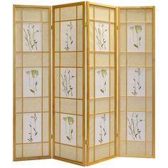 The shoji room divider screens made from translucent rice paper and a folding, multi-paneled, lattice-style wooden frame. Whether it's for home or the work place these shoji screens are versatile to any interior, making them a must-have for modern decor. It can be used for separating a large living space, office, or dorm. You can also use it or for adding stylish decor wherever you desire. Shoji Screen Room Divider, Shoji Room Divider, Folding Screen Room Divider, 4 Panel Room Divider, Shoji Screen, Folding Room Dividers, Floral Room, Room Divider Screen, Divider Screen