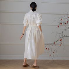 White Midi Length Summer Shirt Dress, White Cotton Shirt Dress For Spring, White Shirt Dress For Summer Brunch, White Midi Length Shirt Dress For Vacation, Elegant White Linen Dress For Day Out, Casual White Linen Dress For Brunch, White Cotton Shirt Dress For Summer, Knee-length White Cotton Shirt Dress, White Linen Knee-length Dress For Spring