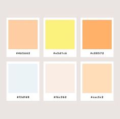 four different shades of yellow, orange and white