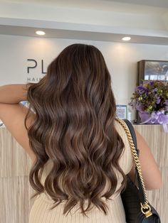 August Brunette Hair, Hair Color Ideas Solid Colors, Medium Brown Fall Hair, Honey Brown Balayage On Dark Hair, Latte Brunnet Hair, Expresso Martini Hair Color, Sunkissed Hair Brunette Balayage Natural