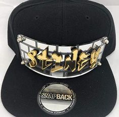 Personalized Custom Snapback Hat Six Panel Flat Bill Snap Back Hat Cap with Laser Cut Graffiti Letters, Custom Made to Order, Comfortable and Unique, Great Gift, an Exclusive CreationThe snapback is new with tags, high quality, unique, and #1 Hear Wear. Great Personalized Gift - It's a "Everything" gift and great for birthdays, holidays, graduation, parties, everyday wear, special occassions, etc.The hat is a quality hat that is well made and has good stitching. We can make any name or words and Graffiti Letters, Flat Bill Hats, Snap Back Hat, Personalized Hats, Unique Hats, Quality Hats, Swag Style, Graffiti Lettering, Japanese Outfits