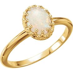 This is a stylish and vintage fantasy crown ring centered with a natural opal stone on a classic 14K yellow gold band. This wonderful ring is full of style and panache and makes a bold whimsical statement. The mix of old and new motifs stars in this stunning ornamental gem and the warmth of its iridescent rainbow hues creates a stylish and contemporary ring that honours the past whilst being very much in the present. It's such a lovely wearable piece. Material: 14K Yellow Gold / White Gold / Ros Rings Crown, Jewel Rings, Opal Crown, 14k Gold Opal Ring, Antique Style Jewelry, Royal Rings, Gold Opal Ring, Rings Opal, Ring Crown