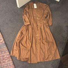 Very Soft Cotton And A Beautiful Brown Color! Zara Brown Spring Dress, Zara Knee-length Brown Midi Dress, Zara Long Sleeve Brown Dress, Zara Europe, Zara Brown V-neck Dress, Brown Cotton V-neck Mini Dress, Ivory Maxi Dress, Zara Dress, Womens Floral Dress