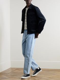 Oliver Spencer's 'Hardwick' jacket isn't bound to its workwear roots – it'll pair well with trousers and loafers, too. It's cut from tactile cotton-blend corduroy and has a plush fleece interior. The contrast stitching highlights the construction and pockets. Fall Selvedge Outerwear For Work, Selvedge Winter Outerwear For Work, Winter Selvedge Outerwear For Work, Casual Selvedge Outerwear For Fall, Selvedge Long Sleeve Outerwear For Streetwear, Fall Outerwear With Five Pockets And Long Sleeves, Fall Long Sleeve Outerwear With Five Pockets, Classic Fall Outerwear With Five Pockets, Nike Polo