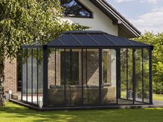 Palram Ledro Gazebo 10 x 14 Grey and Bronze Gazebo Palram Enclosed Gazebo, Acrylic Wall Panels, Polycarbonate Roof Panels, Relaxing Reading, Double Sliding Doors, Door Awnings, Screen Doors, Garden Gazebo, Water Collection