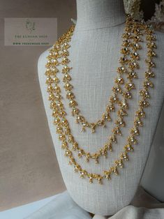 Gorgeous three layer kundan necklace with white pearl seed beads. Modern Gold Jewelry, Kundan Necklace, Kundan Necklaces, Three Layer, Shopping App, White Pearl, Layered Necklaces