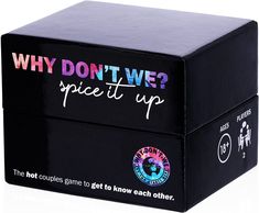 a black box with the words why don't we? spice it up on it