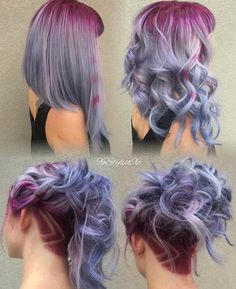 hairsmart: “ @hairsmart@xostylistxo ” Coontail Lavender Hair, Penteado Cabelo Curto, Rainbow Hair, Hair Envy, Long Bob, Grunge Hair, Undercut, Hair Today