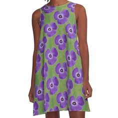 Loose-fit, mid-length sleeveless dress with silky handfeel. Printed on both sides. Machine washable. Size range XS-2XL. Pretty little violet flowers. Sleeveless Purple Floral Dress For Summer, Purple A-line Sleeveless Dress For Spring, Violet Flowers, Dress Pretty, Violet Flower, Dress For Sale, Yellow Dress, Both Sides, Mid Length