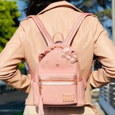 Loungefly Loves Hello Kitty Metallic Rose Gold Bow Mini Backpack. This Gorgeous Loungefly Backpack Features A Soft Rose Body. Rose Metallic Gold Accents Throughout, Including Straps Rose Gold Hardware And Double Zipper Pulls. And A Beautiful “Loungefly Loves Hello Kitty” Metal Paque. Like New Without Tags Used A Only For Pictures, Then Very Well Stored In Original Protective Wrapping. This One Is Even More Gorgeous In Person! This Loungefly Has Been Retired, It Is Very Sought After And Is Extrem Pink Loungefly Backpack, Casual Pink Hello Kitty Print Backpack, Pink Disney Loungefly, Pink Kawaii Hello Kitty Backpack, Loungefly Mini Backpack Hello Kitty, Totoro Umbrella, Mickey Backpack, My Little Pony Backpack, Loungefly Backpack