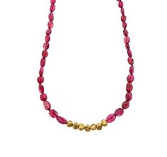 The epitome of grace is a rare and highly discerning pink Burma ruby necklace by Nava Zahavi with seven nuggets of 22K gold and a 18K gold lock for optimal security. This jewelry piece is perfect to wear with summer dresses or winter high-necks. It uplifts your look in every seasons.16’’ or can be customized Stone Wrapping, Ruby Necklace, Gold Ring Sets, Beaded Wraps, 18k Gold Ring, Green Tourmaline, 22k Gold, Stone Necklace, Long Necklace