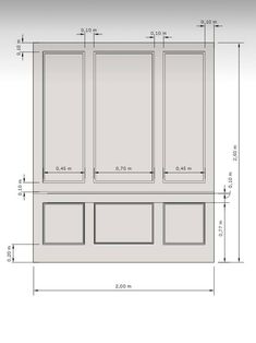 a drawing of a cabinet with measurements