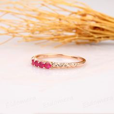 ※ Metal Type: Solid 14k Gold; ※ Stone: Natural Red Ruby ※ Center Carat Weight: Aprox. 0.20ctw ※ SKU: ESXR0004B-band ※ P.S.: *Shipped with beautiful ring box; *Directly price from Manufacturer, 1/3 the price from Jewelry Store; ※ Buy with Warranty: 1) 15 Days Money Back Guarantee; 2) Excellent Customer Service; 3) Free Shipping and insurance to WORLDWIDE; 4) Free Gift Box. ※ Contact Us if you need any of our service: 1) Ring Resizing; 2) Metal Change(9k/14k/18k White/Yellow/Rose Gold) 3) Engravin Red Ruby Stackable Rings For Wedding, Wedding Stackable Ruby Rings In Red, Wedding Stackable Red Ruby Rings, Red Ruby Ring In 14k Rose Gold, Ruby Ring In 14k Rose Gold With Round Shape, Red 14k Rose Gold Rings For Anniversary, Ruby Rings In Pink Gold For Wedding, Red 14k Rose Gold Jewelry For Anniversary, Anniversary 14k Rose Gold Ruby Ring