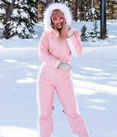 Snow Suit Womens, Snowsuit Women, Winter Jumpsuits, Mind Trick, Tipsy Elves, Pink Snow, Winter Suit, Pink One Piece, Snow Bunny