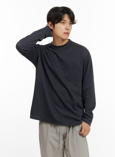 Product Detail Style : Casual Occasion : Back to school Type : Men, TShirts Print : Solid Sleeve : Long sleeve Neck : Round neck Polyester70 Rayon25 Spandex5 Color : Dark gray Made in Korea Model Size Model is wearing size 1XL and the color Dark gray. Height : 6'0" | 184cm / Top : M / Bottom : L (30 inch) .prddescription table, .prddescription td, .prddescription th { border : 1px solid black; border-collapse : collapse; padding: 10px; } Size(Inch) Size Shoulder Bust Sleeve Length Armhole Sleeve Long Sleeve Washed Black T-shirt For Fall, Washed Black Long Sleeve Cotton T-shirt, Black Long Sleeve Everyday T-shirt, Washed Black Long Sleeve T-shirt For Fall, Urban Style Long Sleeve Washed Black Tops, Casual Long Sleeve Washed Black T-shirt, Gray Long Sleeve Casual T-shirt, Gray Relaxed Fit T-shirt For Winter, Charcoal Cotton Tops For Fall