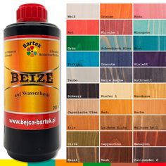 a bottle of beuzee art washer paste next to the color swatches