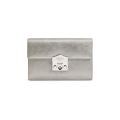 Flash Wallet clutch in silver metallic calfskin with mat gold removable chain. Details : Snap closure Mat Gold accessories6 cc compartment Internal pocket Measurements : 18x12x4 cm Made in Italy Crocodile Leather, Perfume Collection, Shopper Bag, High Jewelry, Jewelry Bags, Clutch Wallet, Mens Belts, Ring Bracelet, Belts For Women