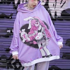 Murder Bunny Hoodie Lavender Hoodie, Girl Hoodie