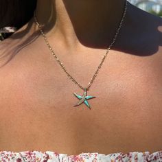 The Sealife Collection takes you on an exploration through bubbling Hawaiian shores. From your adventures on the beach to the deep ocean floor, the Sealife Collection brings your exciting memories of the Hawaiian ocean to life. Starfish Design Pendant 14k Yellow Gold Arizona Turquoise 23mm Natural Diamond: 0.103 CTW Shop chains now Locally Made in Hawaiʻi Forever Guarantee (Lifetime Warranty on the life of the piece) Free Shipping on USA Orders $100 or more Turquoise Starfish Ocean-inspired Jewelry, Ocean-inspired Jewelry With Star Charm, Turquoise Ocean-inspired Jewelry With Starfish Charm, Turquoise Necklace With Starfish Charm, Ocean-inspired Turquoise Necklace With Starfish Charm, Turquoise Ocean-inspired Necklace With Starfish Charm, Turquoise Jewelry With Starfish Charm As Gift, Turquoise Jewelry With Starfish Charm For Gift, Blue Star Shaped Jewelry For Vacation