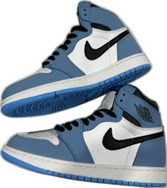 Blue Low-top Sneakers With Contrasting Heel, Blue Low-top Sneakers With Contrasting Heel Counter, Blue High-top Sneakers With Contrasting Heel, Blue Sneakers With Contrasting Heel And Round Toe, Blue Black Color, University Blue, Jordan 1 Retro High, Jordan 1 Retro, Jordan 1