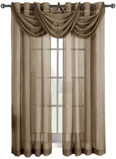 PRICES MAY VARY. The Abri Grommet crushed curtain Panel simplify the casual and contemporary styling of Home Décor. Crushed sheer creates fresh & rich atmosphere. Single Panel Comes in 50" wide and length of 63", 84", 96" or 108" Package includes one Grommet Panel. Picture shown 2 panels and 3 valances. Material : 100% Polyester and Machine wash in cold water. The ultimate in luxury! Our Amazing Abri Grommet crushed sheer curtain Panel simplify the casual and contemporary styling of Home Decor. Sheer Valances, Luxury Shower Curtain, Satin Curtains, Waterfall Valance, Headboard Curtains, Window Treatments Sheer, Hotel Bedding, Contemporary Curtains, Sheer Curtain Panels