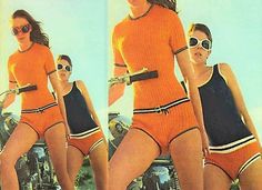 "Offering a vintage PDF knitting pattern collection to make two pretty, retro swimsuits in soft cotton 5 ply! Original 1970's patterns offers row by row instructions to make: Boy cut All In One Sunsuit/Swimsuit Tank/cami Styled One Piece Swimsuit   Gently ribbed designs, one with belt and the other with different colored top and bottom, gives these one pieces the illusion of 2-piece sets. Directions are for 32\" to 34\" Bust. Requires soft fingering/sport 4 or 5 ply yarn Knitting Needles No. 12 Swimwear Fashion Photography, Beach Style Outfit, Vintage Bathing Suit, Trendy Swimwear Bikinis, Bathing Suit Patterns, Sporty Swimwear, Boy Cut, Knit Swimwear, Swimwear Pattern