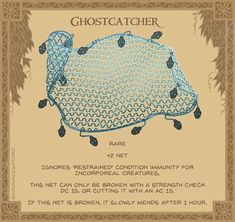 a cross stitch pattern with the words ghostcatcher on it's back side