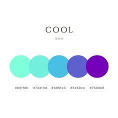 the color scheme for cool is shown in three different colors, including blue and purple