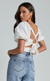 The White Edit | Showpo USA Cheap Padded Puff Sleeve Top, Cheap White Puff Sleeve Casual Top, Cheap Stretch Puff Sleeve Top For Spring, Luxury Spring Tops With Square Neck, Luxury Spring Square Neck Tops, Luxury Square Neck Ruffled Tops, Cheap Square Neck Summer Blouse, Affordable White Versatile Top, Affordable Chic Puff Sleeve Crop Top