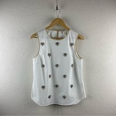 Jcrew L 6 Crisp Cotton Poplin Colored Rhinestones Jewels Sleeveless Shell Blouse. Fits Approximately : Small To Medium; Label States 6 - Garment Has Stretch. Bust : 36” Length : 25” Nwot. Excellent Condition. Never Worn. 0682 New To Poshmark? Use Code "Shesabettie" For $10 Off Your First Purchase! White Embellished Top For Work, Embellished Summer Blouse For Work, Spring Embellished Sleeveless Blouse, Embellished Sleeveless Blouse For Spring, Sleeveless Embellished Blouse For Spring, White Embellished Tank Top, White Embellished Sleeveless Tank Top, Embellished Sleeveless White Top, Blue Denim Top