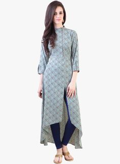 Buy Libas Blue Printed Kurta for Women Online India, Best Prices, Reviews | LI425WA68UJVINDFAS Kurti With Jeans, Stylish Kurtis, Stylish Kurtis Design, Simple Kurti Designs, Kurti Designs Latest, Long Kurti Designs