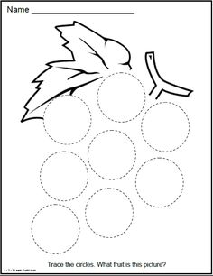 a printable worksheet for preschool to help students learn how to draw grapes