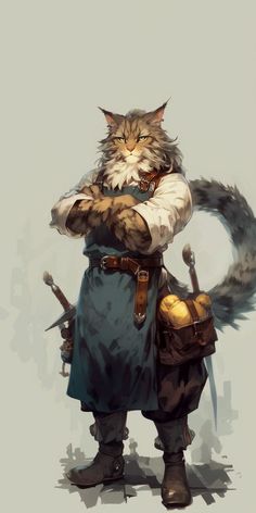 Cat Character, Concept Art Character, D&d Dungeons And Dragons, Wildlife Photos, Art Station, Dnd Characters, Fantasy Artwork