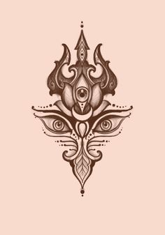 an artistic tattoo design on a pink background