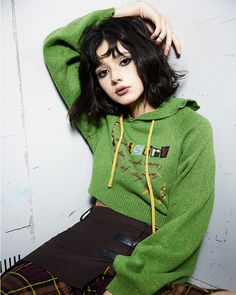 This preppy cropped hoodie in green features a cute 'Chemistry' print, ruffled collar details, and a knit construction Size:• S: Bust: 96cm/ 37.8 in, Length: 39cm/ 15.4 in, Sleeves: 61cm/ 24.0 in • M: Bust: 100cm/ 39.4 in, Length: 40cm/ 15.7 in, Sleeves: 62cm/ 24.4 in • L: Bust: 104cm/ 40.9 in, Length: 41cm/ 16.1 in, Sleeves: 63cm/ 24.8 inMaterial: Polyester Knit Sweatshirt For Streetwear, Green Y2k Style Winter Sweater, Winter Cropped Sweater With Drawstring Hood, Fall Casual Cropped Hooded Sweater, Casual Hooded Cropped Sweater For Fall, Fall Streetwear Cropped Sweater With Drawstring Hood, Fall Cropped Sweater With Drawstring Hood For Streetwear, Trendy Hooded Cropped Sweater For Fall, Cropped Winter Sweater With Drawstring Hood