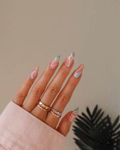 20 Acrylic Almond Nail Designs Beautiful Dawn Designs Ballerina Nail, Fake Nails With Glue, Ballerina Nails, False Nail, Nail Arts, Artificial Nails, Green Nails, Nail Manicure