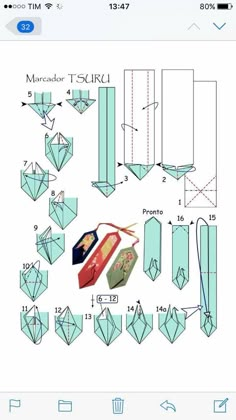 the instructions for how to make an origami bird and other paper crafts that look like