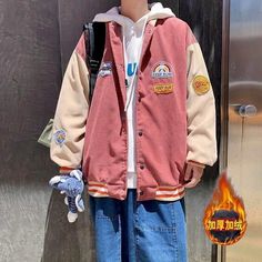 How To Have Style, Corduroy Coat, Harajuku Style, Cotton Coat, Streetwear Men Outfits, Style Korean, Baseball Jacket, Harajuku Fashion, Corduroy Jacket