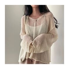 Lasaky - Vintage Relaxed Loose Long-Sleeve Hollow-Out Lightweight Knit Cardigan Top Cardigan Y2k, Women Fashion Casual, Streetwear Chic, Mesh Sweater, Mode Hippie, Lazy Style, Style Kawaii, Aesthetic Women, Street Style Chic